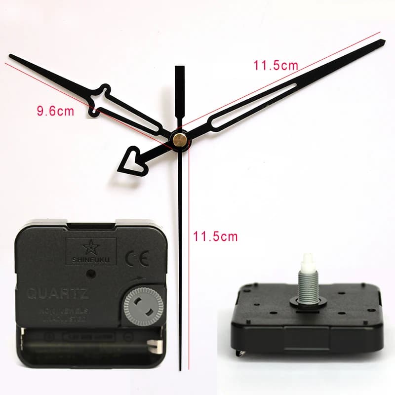11.5mm Screw Axis Clock Mechanism with 10# Hands Silent Sweep Quartz Movement Plastic DIY Clock Accessory Kits