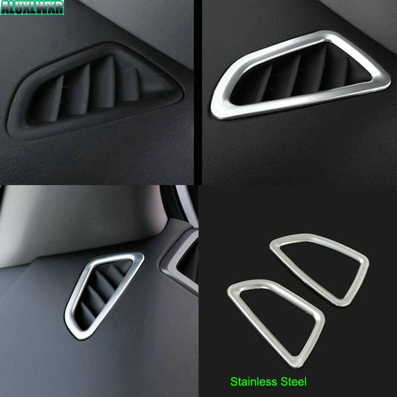 Car Front Air Conditioner Outlet Decoration Covers Stainless Steel TL LHD 2015 2016 2017 Trim Car-styling Fit for Hyundai Tucson