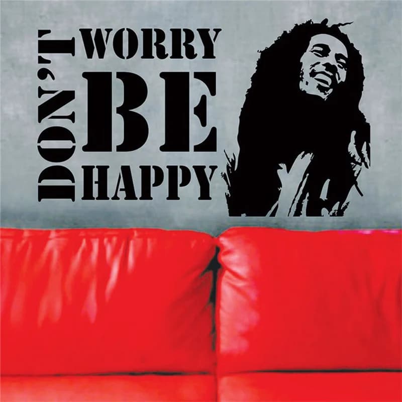 Vinyl Wall Decals Sticker * Don't Worry Be Happy * BOB MARLEY Music Quote Saying Wall Sticker Home Decor 3 sizes