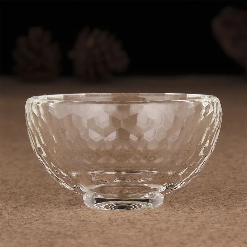 Clear Crystal Glass Bowl Holy Water Cup Religious Buddha Supply Church Temple Decoration