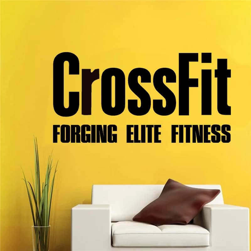 Crossfit Decals - Bodybuilding Fitness Center Sport Wall Mural Decor - Gym Wallpaper Design - Fitness Motivation Wall Stickers