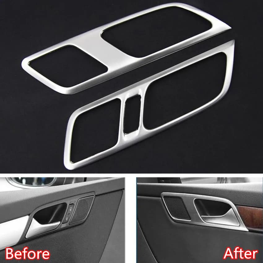 YAQUICKA 2Pcs/set Stainless Steel Car Interior Door Handle Frame Trim Styling Sticker For Volkswagen Sharan 2013 2014 2015 2016