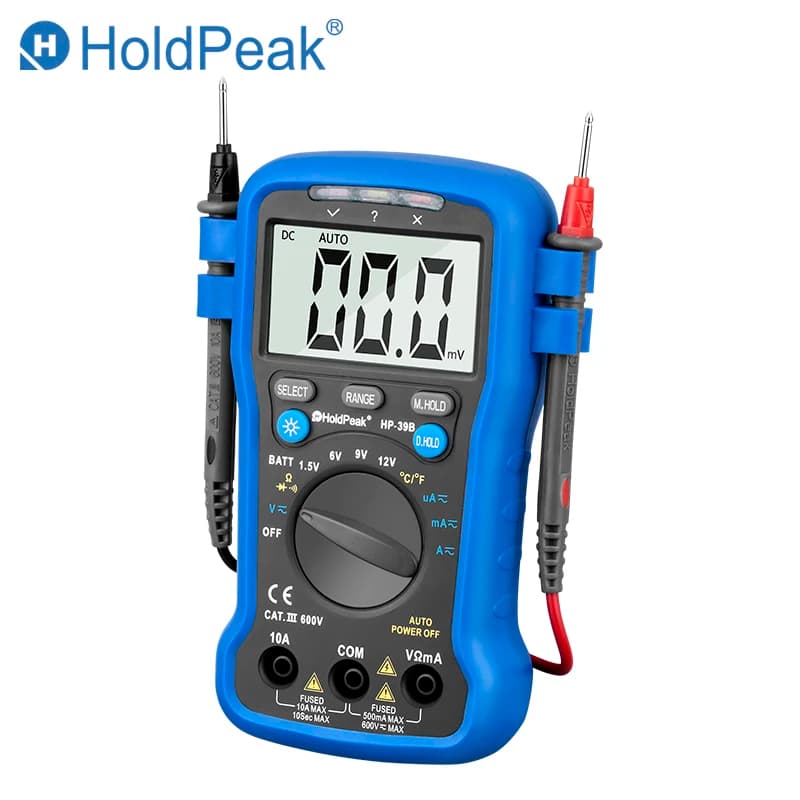 HoldPeak HP-39B Handheld Digital Multimeter AC DC Ammeter Voltmeter Tester Meter Digital Multimetro Ammeter Multitester