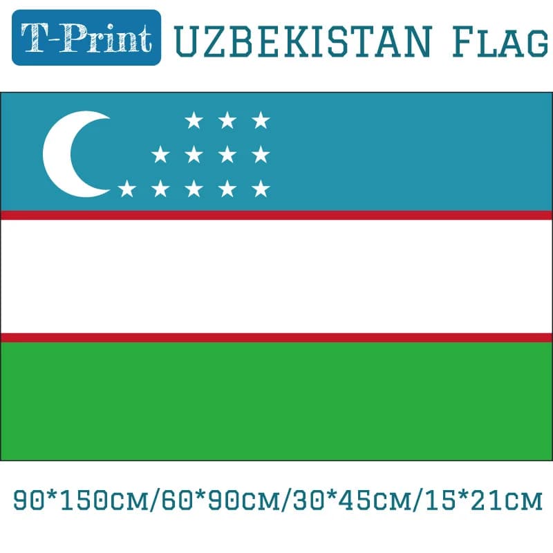 90*150cm/60*90cm/15*21cm Uzbekistan National Flag 3x5ft Hanging Flag