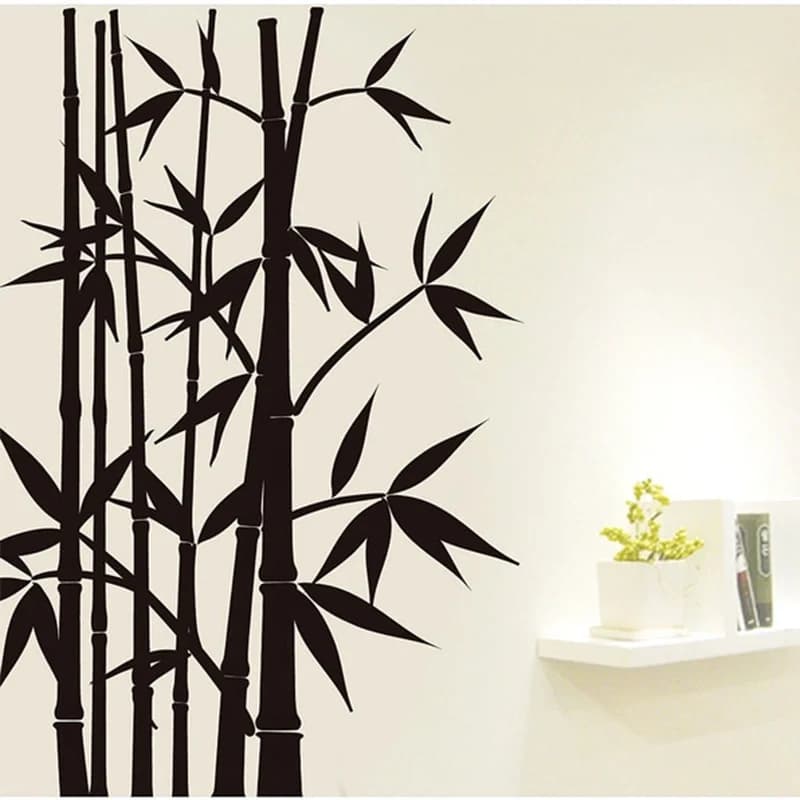 Home Decor Wall Sticker Wall Art Removable Decoration Mural Decal Black Bamboo 60X90CM