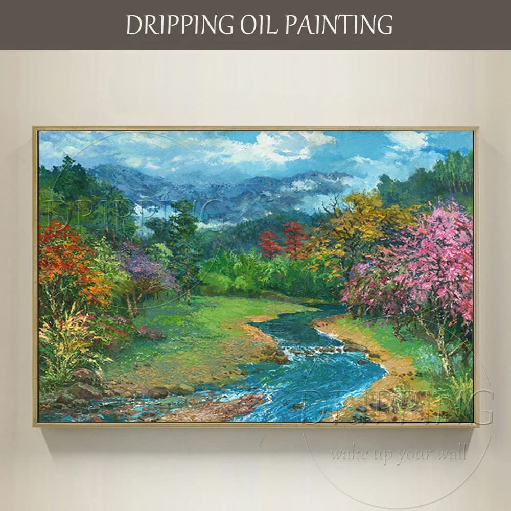 Top Artist Hand-painted High Quality Vivid Scenery Oil Painting on Canvas Natural Landscape Oil Painting for Living Room