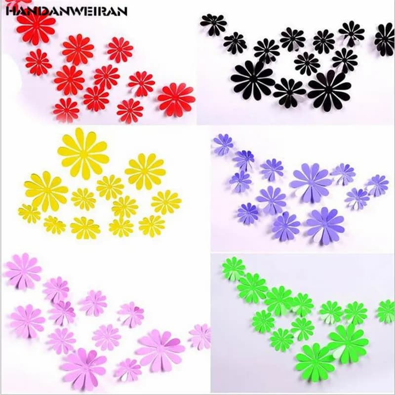 3D Sunflower Wall Stickers Adhesive Vinyl Wallpaper for Kids' Room DIY Home Decor Handanweiran