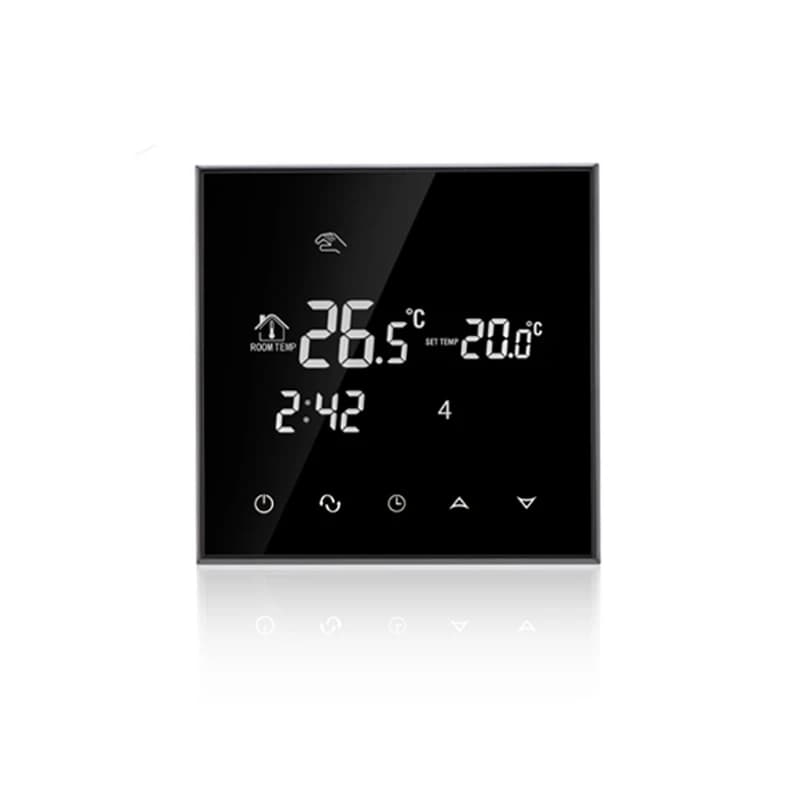 HY03WE Black Large LCD Touch Screen Programmable Digital Room Thermostat For Electric Floor Heating