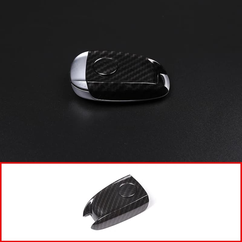 Carbon Fiber Style ABS Plastic Key Shell Cover Trim For Alfa Romeo Giulia Stelvio 2017 2018 2019 2020 Car Accessories Parts