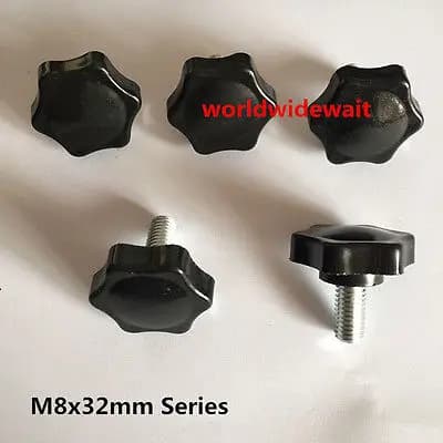 5pcs 8mm Male Thread Screw Shaped Head Clamping Knob M8 x 32 x 16/20/25/30/35/40/50mm