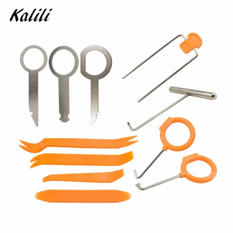 Metal Plastic Car Radio Door Clip Panel Trim Dash Audio Removal Pry Repairing Tool Kits
