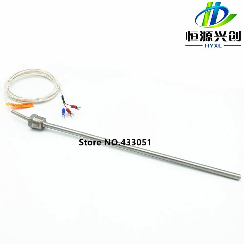 RTD Pt1000 ohm Probe Sensor L 300mm long type PT NPT 1/2'' Thread with Lead Wire