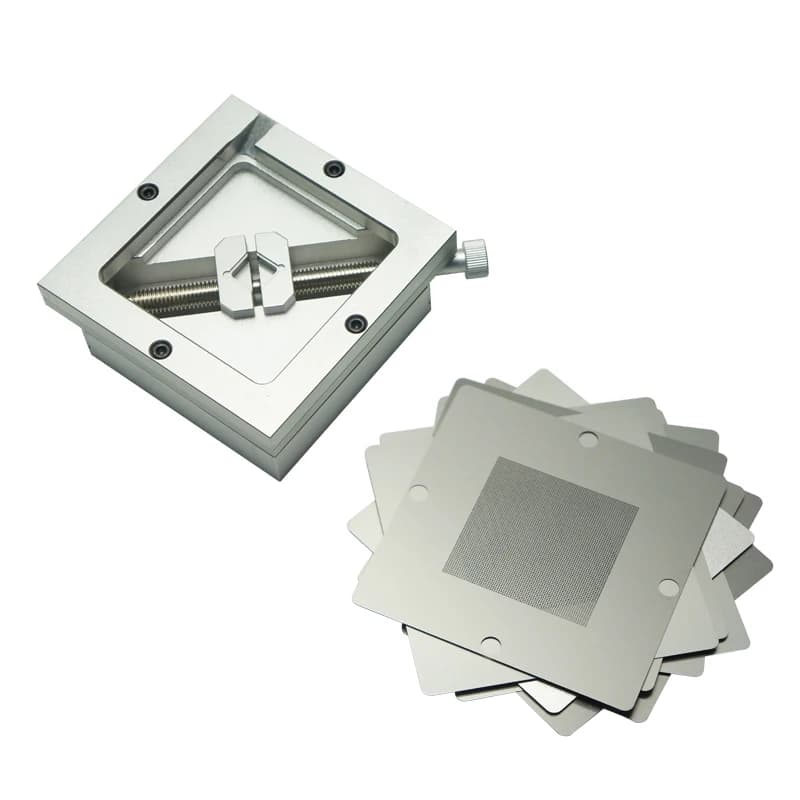 Silver BGA Reballing Kit 90*90mm 90x90mm Station with 10PCS Universal Stencil For Chip Rework Repair Soldering Kit
