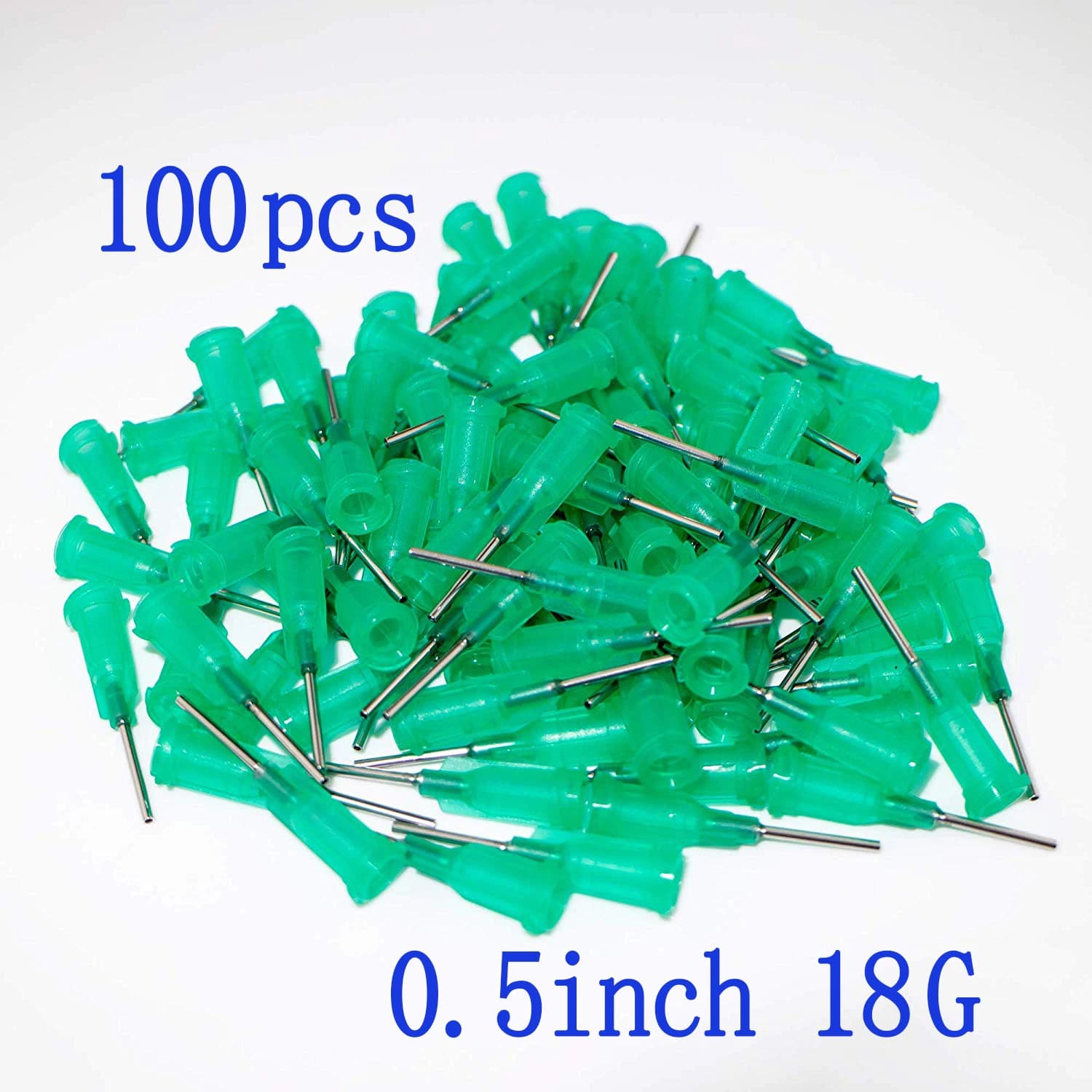 Blunt Tip Dispensing Needles 18Ga Syringe Needles 18G X 0.5" (0.5Inch Length) With Luer Lock , Pack Of 100