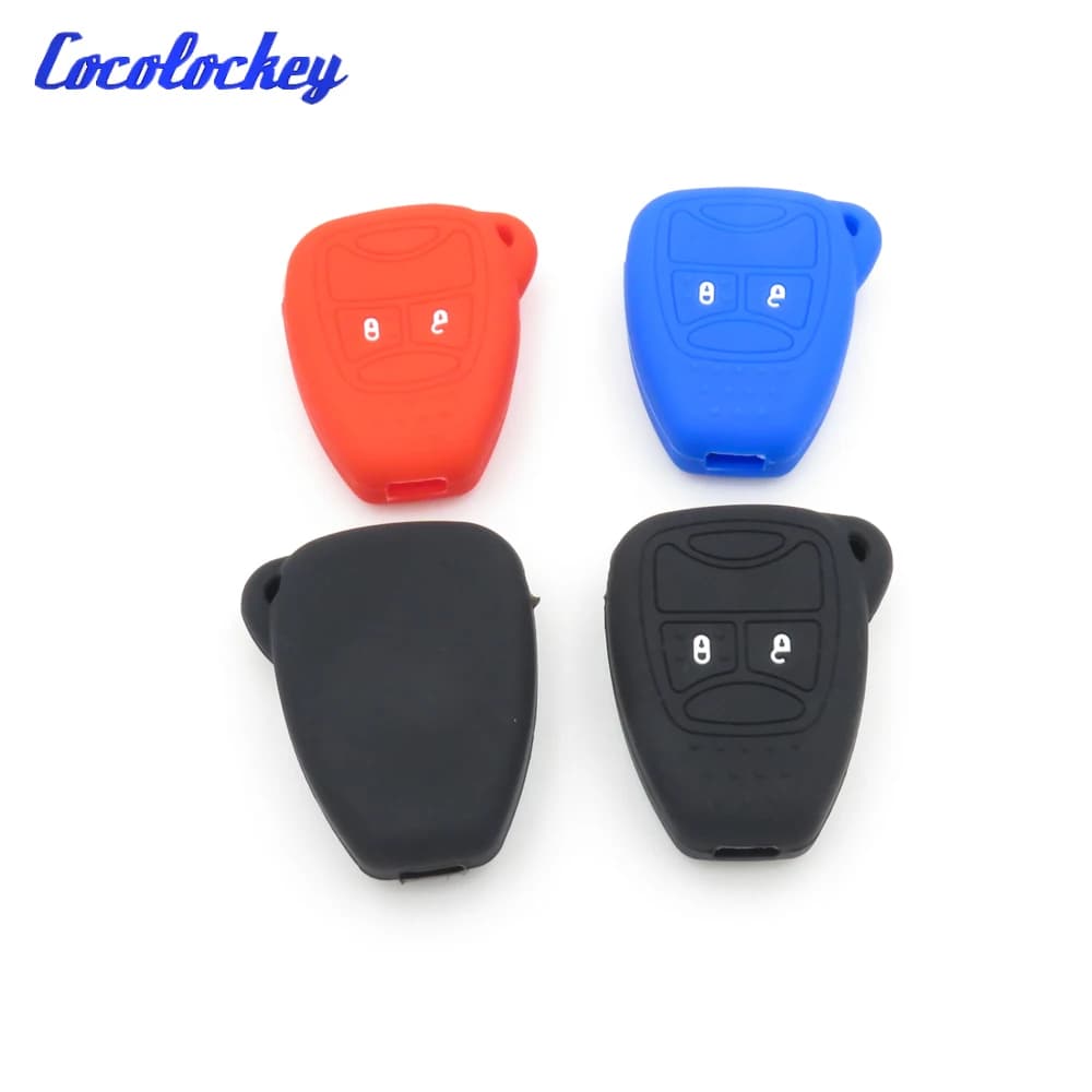 Cocolockey Silicone Car Key Cover Fob Case Fit for CHRYSLER DODGE JEEP Remote Key Fob Key Case For Car 2 button Car Styling