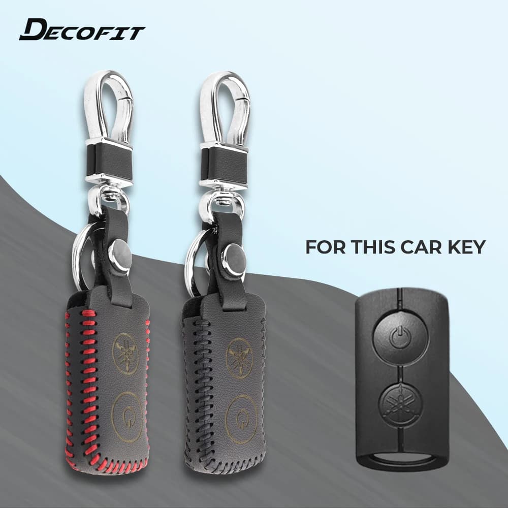 Leather Key Cover for Yamaha NVX155 QBIX AEROX JAUNS XMAX300 2 Button Motorcycle Keychain Smart Keybags fob Protect Shell Case