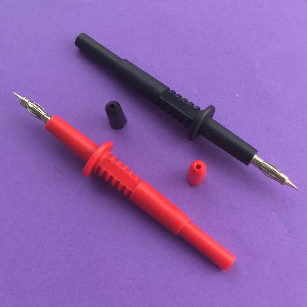 1 Red 1 Black Multimeter Probe Test of Pure Copper Rods 4mm Socket Type Probe and Banana Plug  YT165