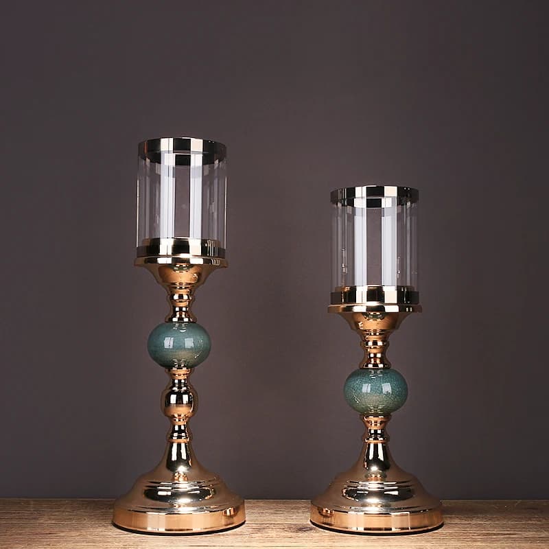 Nordic Gold Candle Holders, Candelabra, Wedding Centerpieces for Tables, Candlestick, Glass Candle Holder, Home Decoration