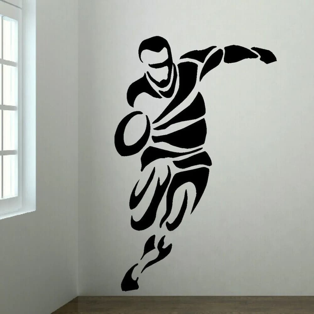 LARGE UPTO 6FT RUGBY PLAYER BEDROOM WALL ART MURAL TRANSFER STICKER VINYL DECAL Home Wall Decor Sticker