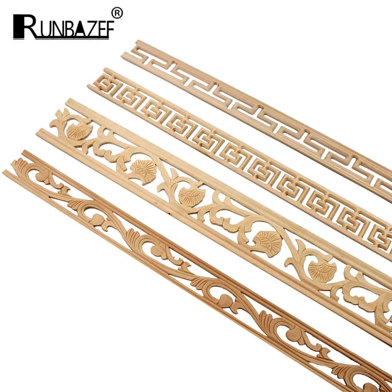 10pcs Wooden Decal Carved Hanging Supplies Corner Appliques Accessories Miniatures Decorative Lines  Woodcarving Home Decor