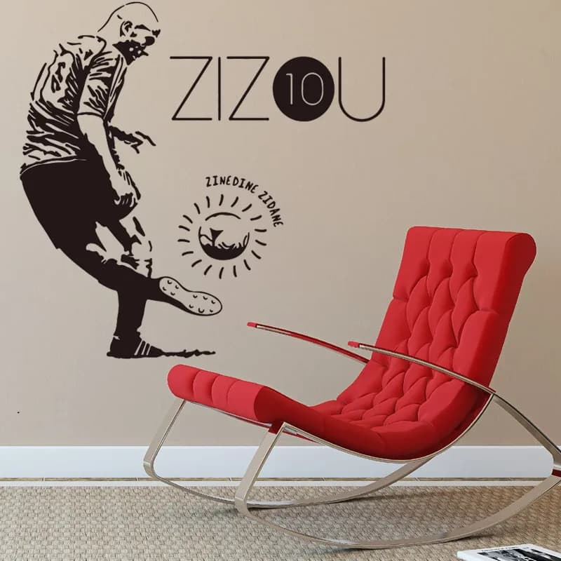 zinedine zidane Zizou soccer player football vinyl wall sticker decals Decor