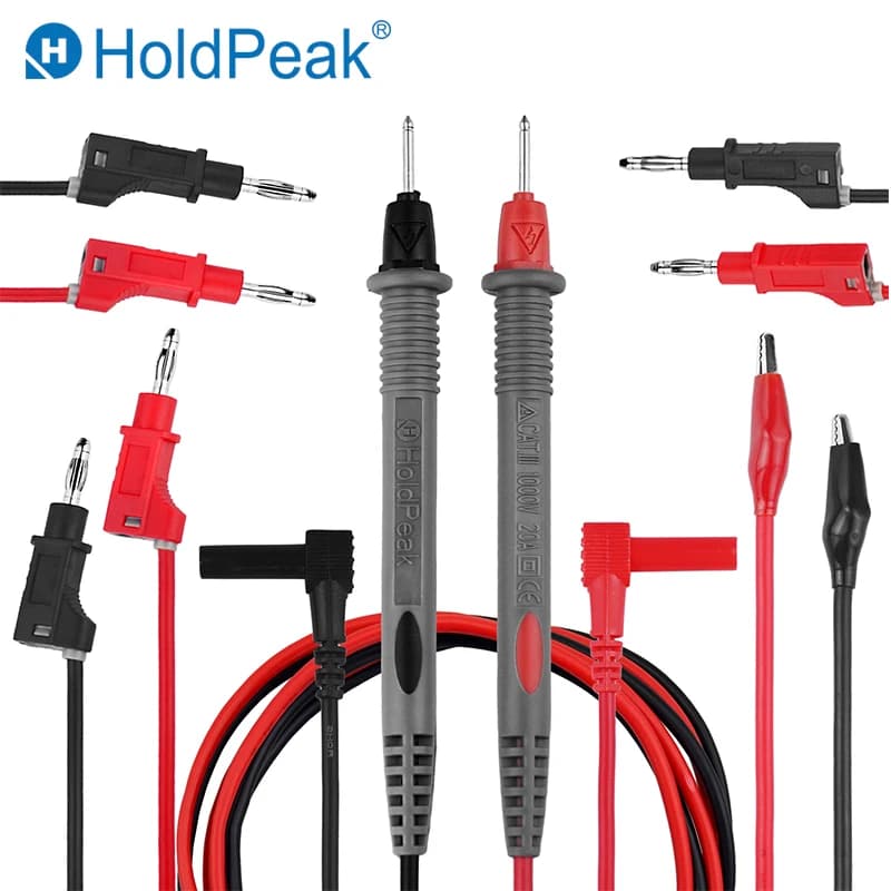 HoldPeak HP-910X Multimeter Probe Electronic Professional Lead Clamp Multi Meter Test Lead Kits + Alligator Clips + Test Extensi
