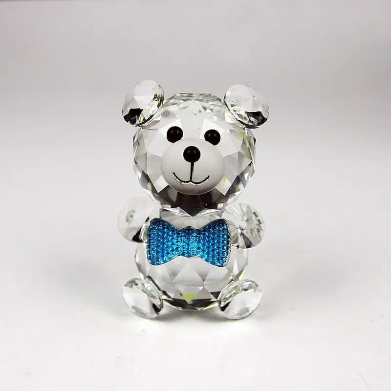 Beautiful Little Lovely Crystal Bear Animal Figurines Wedding Festival Gifts Teddy Bear's Baptist Gift Home Decoration