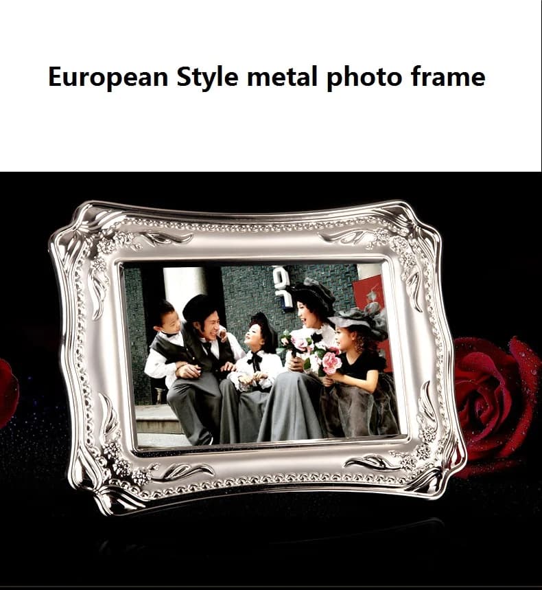 European Metal Photo Frame, Romantic Gift Decoration Desktop Picture Frame