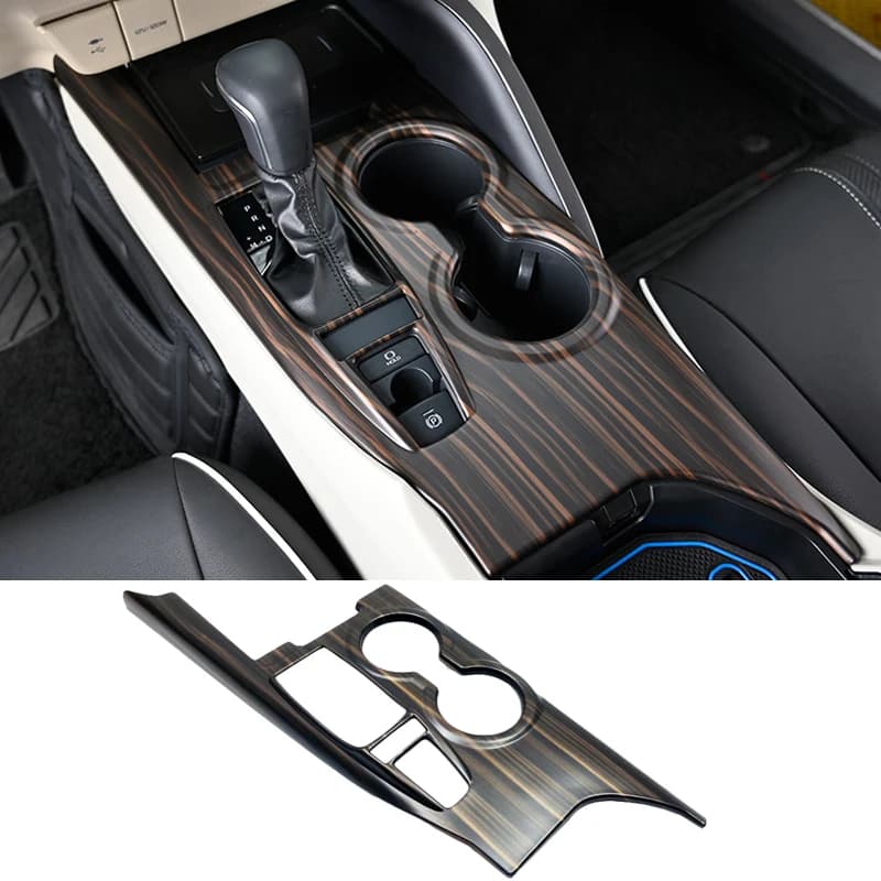 For Toyota Camry 2019- 2024 Instrument Console Gear Water Cup Cover Air Vent Trims Car Interior Peach Wood Accessories