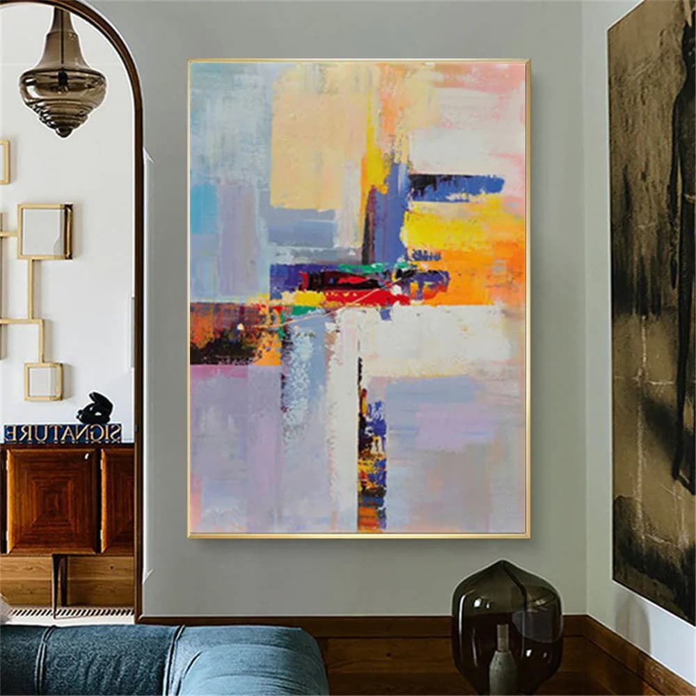 Hot Sale Canvas Paint 100% Hand-Painted Oil Paintings Modern Abstract Color Picture Artist Home Decoration Painting Living Room
