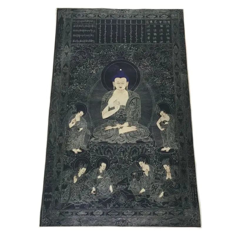 Nepal Thangka Buddha Painting Decorative Painting Hand-Painted Kraft Paper Feng Shui Old Thangka Temple