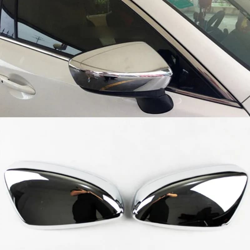 2pcs ABS Chrome Side Mirrors Rearview Cover Trim For Mazda 3 AXELA M3 2014 2015