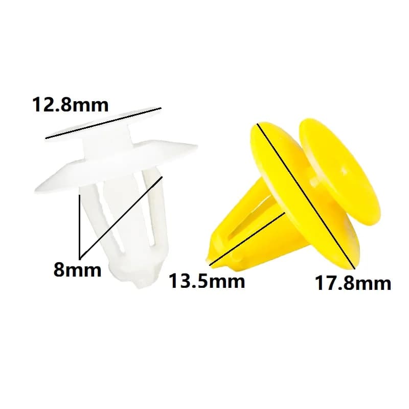 30 Pieces Car Door Trim Panel Clips Yellow & White Plastic Fasteners Retainers for BMW & Mercedes-Benz Body Styles
