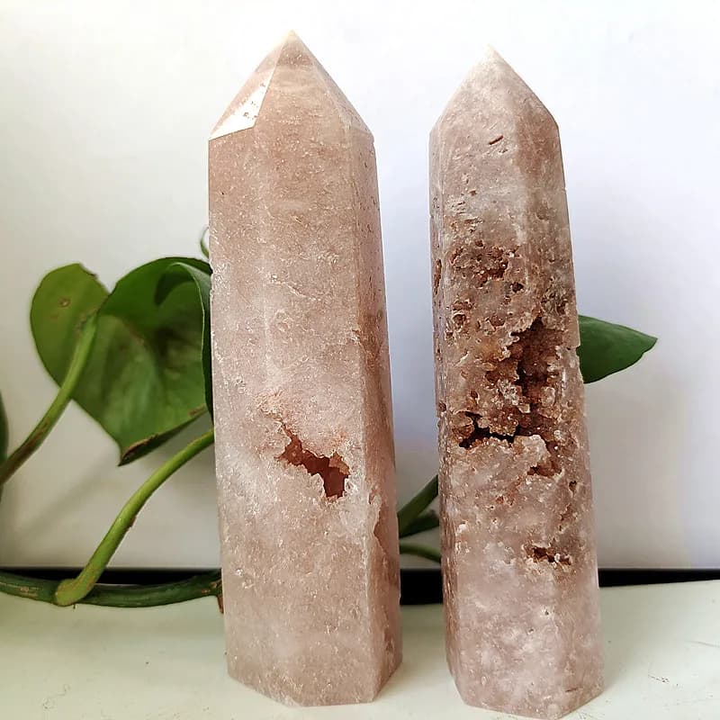 Natural Pink Amethyst Crystal Tower Wand Point Mineral Room Decoration Stones Energy  Spiritual Meditation and Healing Crystals​