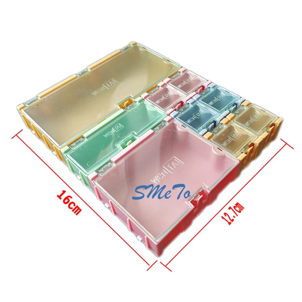 9pcs/set SMD SMT IC Component Container IC Electronic Component Mini Storage Box Jewelry Case DIY Electronic Practical Box