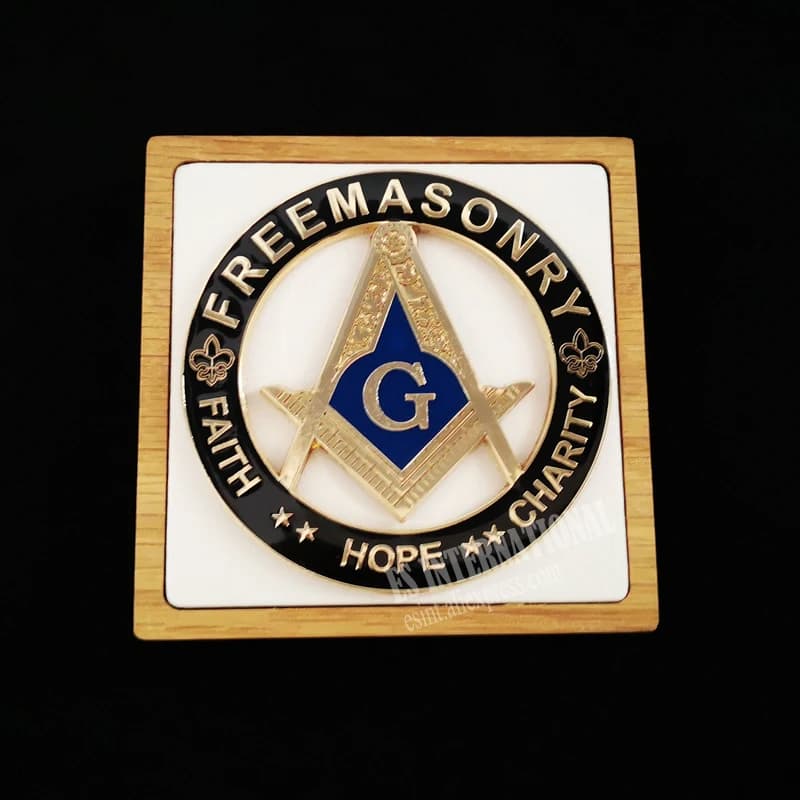 Masonic Car Emblem 'FAITH HOPE CHARITY' Badge Mason Freemason Size 3'' NO.20 Symbol Gift for Freemason Cloth Accessories