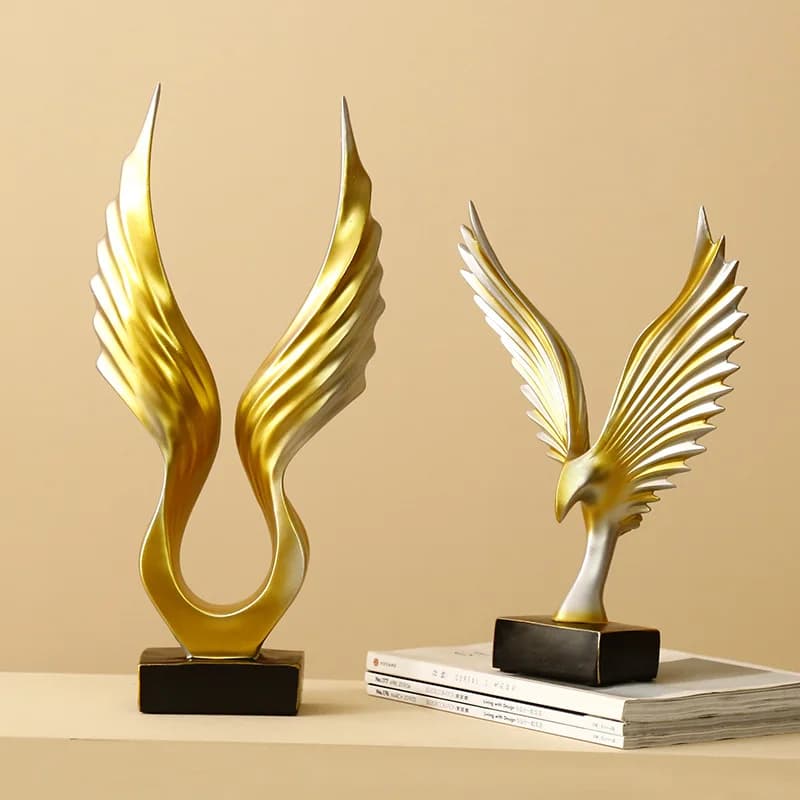 Nordic Modern Abstrac Simple Resin Angel Wings  Sculpture Decoration Home Decor Wings Figurine Artware TV Wine Cabinet Decoratio