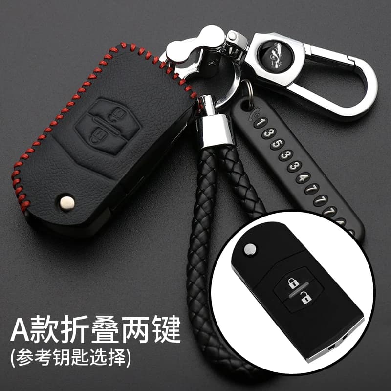 Leather Car Key Case Cover For Mazda 2 3 5 6 CX5 CX-5 M2 M3 M5 M6 Protection Key Shell Skin Bag Only case