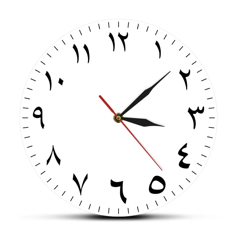 Arabic Numerals Silent Non-ticking Wall Clock Iranian Modern Home Decor Arabic Numbers Hanging Wall Watch Housewarming Gifts
