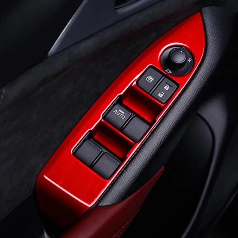 ABS Red For Mazda CX-3 CX3 accessories 2016-2018 Door Window glass Lift Control Switch Panel Cover Trim Sticker Styling