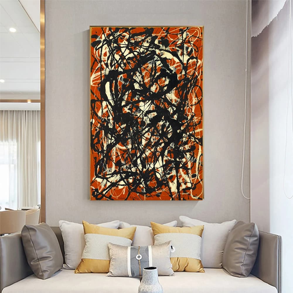 Jackson Pollock " Free Form " Canvas oil painting Artwork Poster Picture Modern Wall Art decor Home Living room Decoration