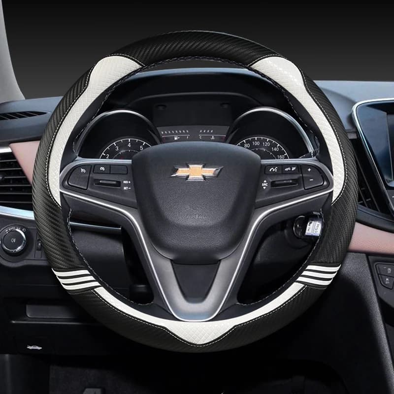 Carbon Fiber Car Steering-wheels Cover 38cm For Chevrolet Cruze Malibu Sail Spark Captiva Equinox Trax/Tracker AVEO Lova RV