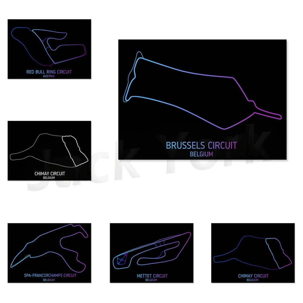 Abstract Track  Chimay  Circuit Poster and Prints Modern City Canvas Painting Wall Art Picture For Living Room Home Decor