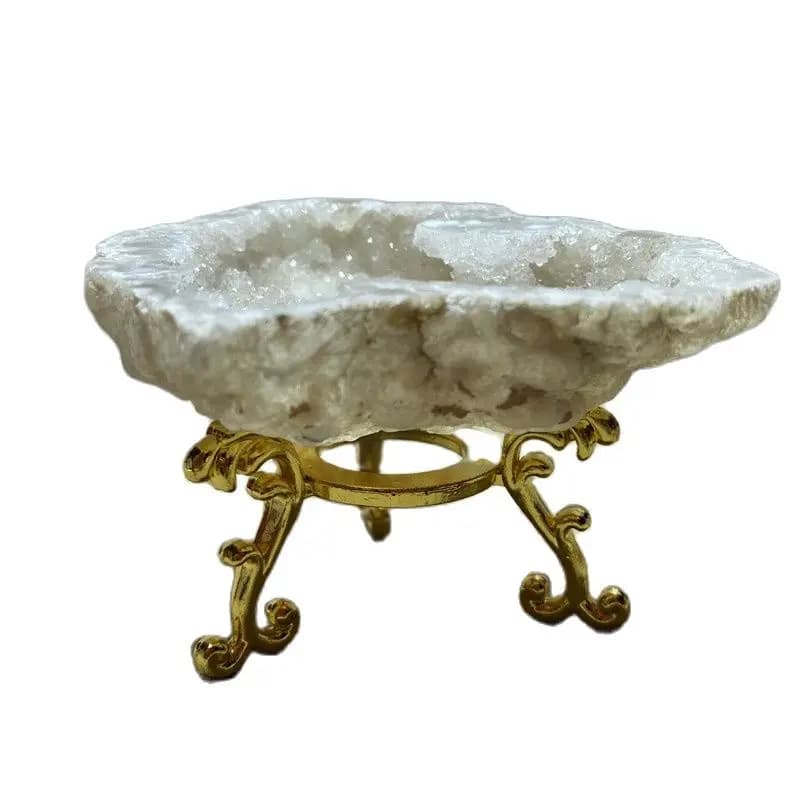 Ring Box Geode Raw Irregular Natural Stone White Agate Slice Quartz Crystal Cluster Minerals Reiki Healing Crystal