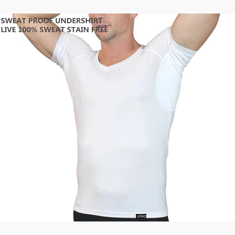 WESPROJECT Men Lancin Modal Sweatproof Anti  T Shirt Against Underarm Sweat Proof  Slim Fit V Neck T-Shirt