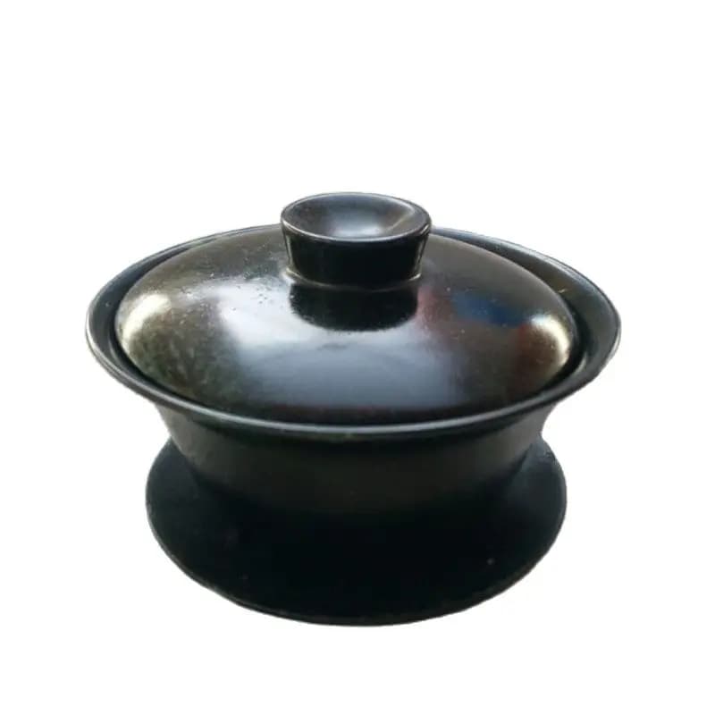 China Black Jade Carved Bowl, Kung Fu Tea Cover Bowl