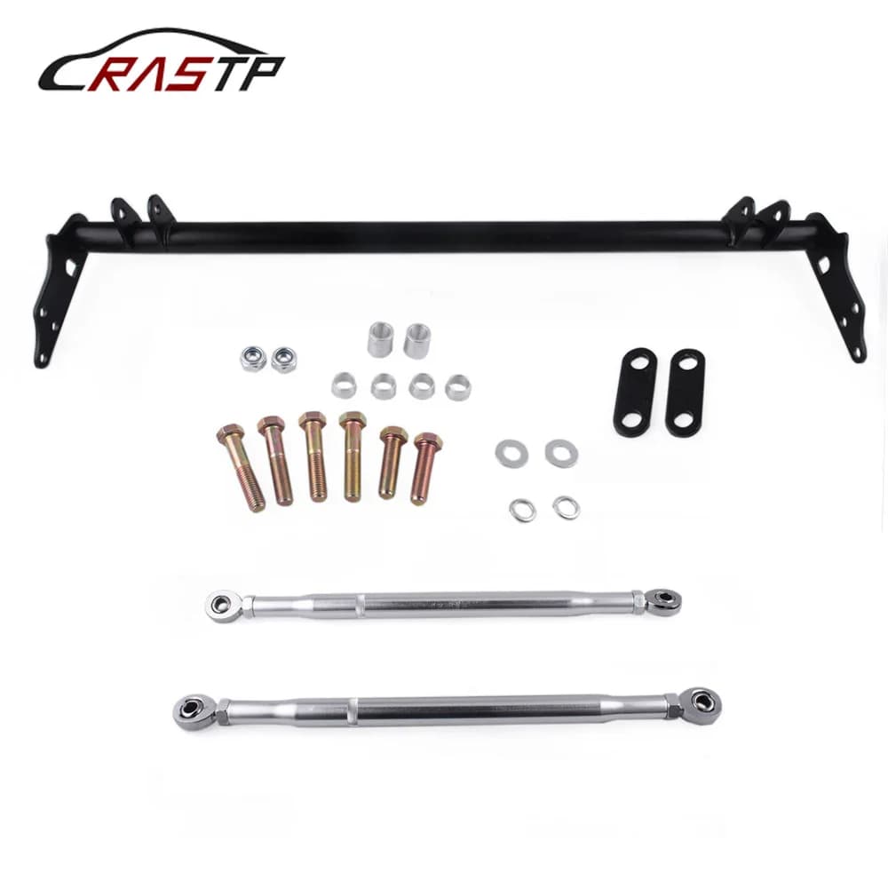 RASTP-Black Car Front Traction Lower Tie Bar/Traction Control Tie Bar for 88-91 Honda CRX for Honda Civic 88-91 RS-LCA012