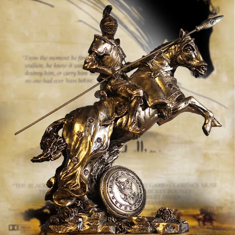 Vintage Warrior Armor Sculpture Ancient Roman Sparta Sculpture Medieval Creativity Resin Knight Statue Home Decor Bar Figurine
