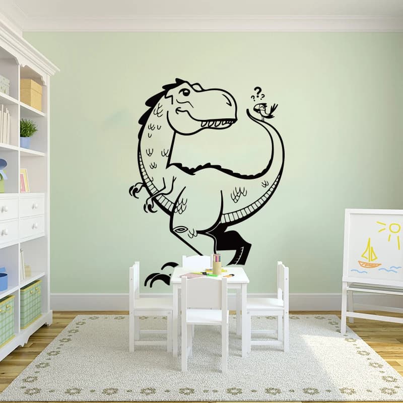 Cartoon Dinosaur T-Rex Triceratops Animal Wall Sticker Bedroom Children Room Dino Dinosaur Animal Wall Decal Kids