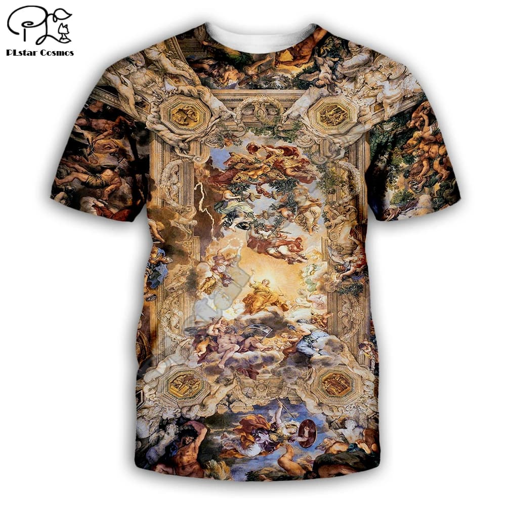 PLstar Cosmos Christian Catholic Jesus Retro Streetwear 3DPrint Summer Casual Funny T-shirts Short sleeves Unisex Men/women A3